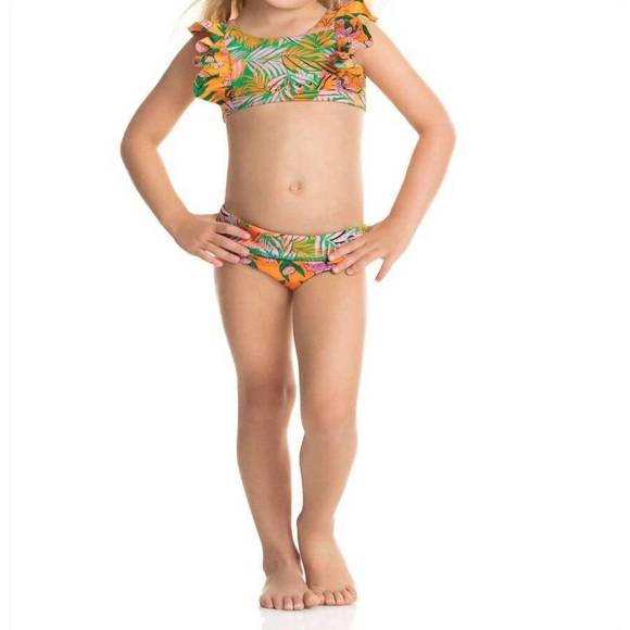 NEW MAAJI girls tropical rhythm bikini set in pink - Picture 1 of 2